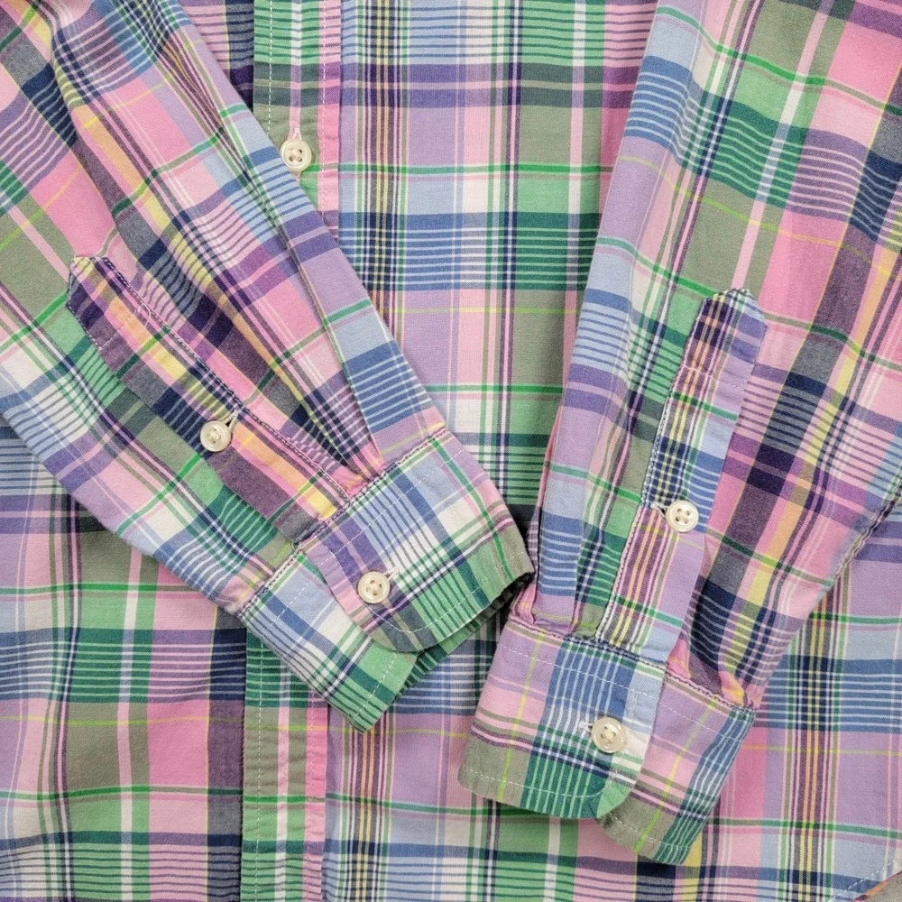 Kids Ralph‎ Lauren Plaid Button Down Shirt, Pink/Green, Size 14-16, Pre-Owned
